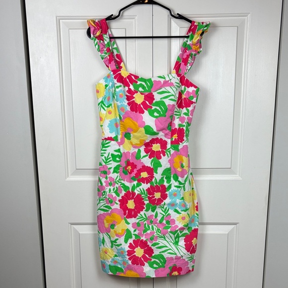 Lilly Pulitzer Dresses & Skirts - Lilly Pulitzer Floral Ants on Parade Mini Dress with Ruffle Straps - 10